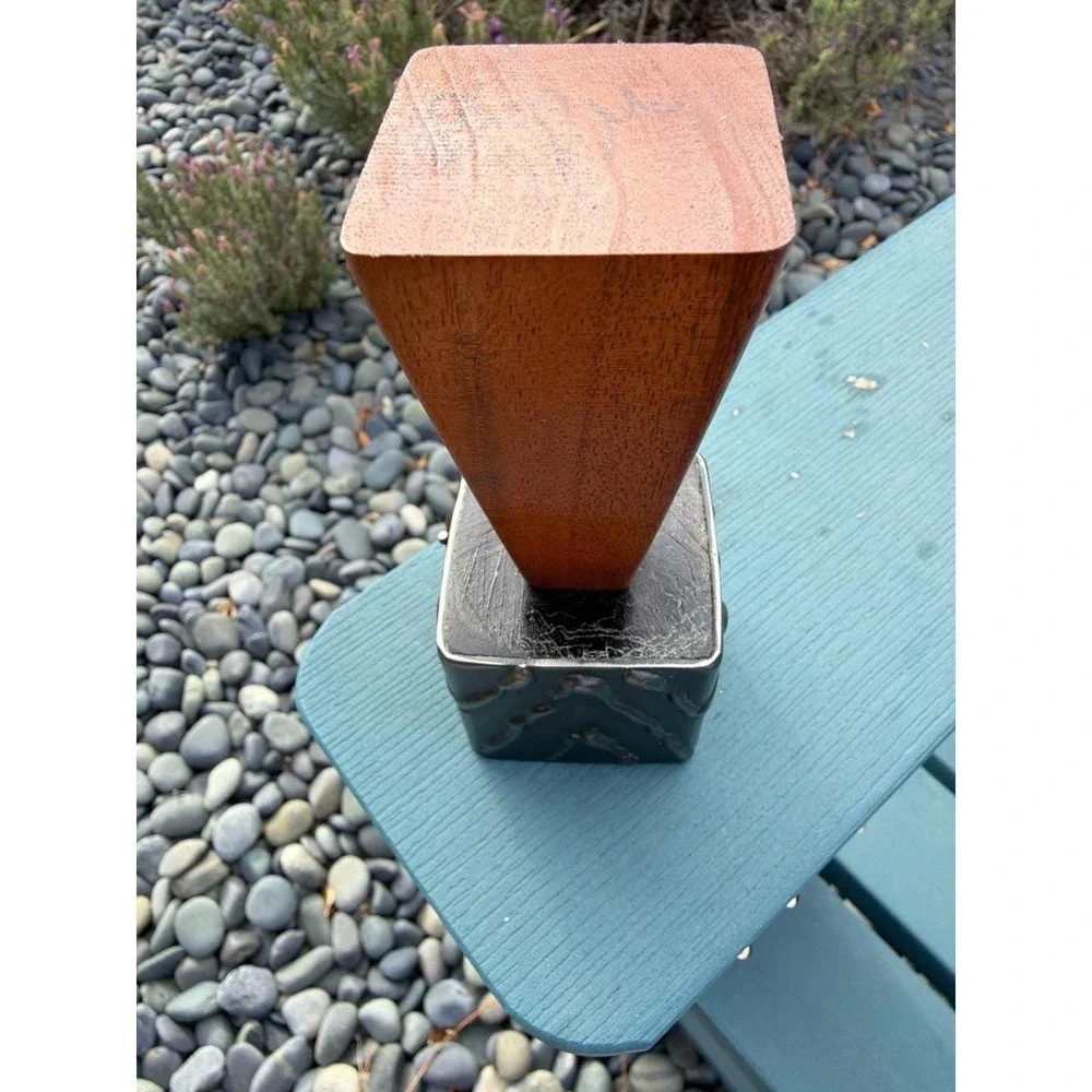 Vintage Brutalist Metal Desk Vessel Signed P IHM R IHM Mid Century Artisan 5